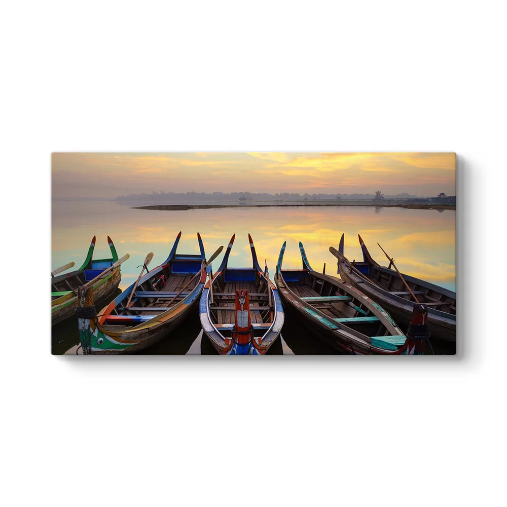 Myanmar Ahşap Tekne Tablosu - Model 5